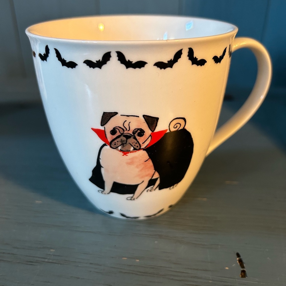 Vampire Pug Halloween Mug - Black and Red